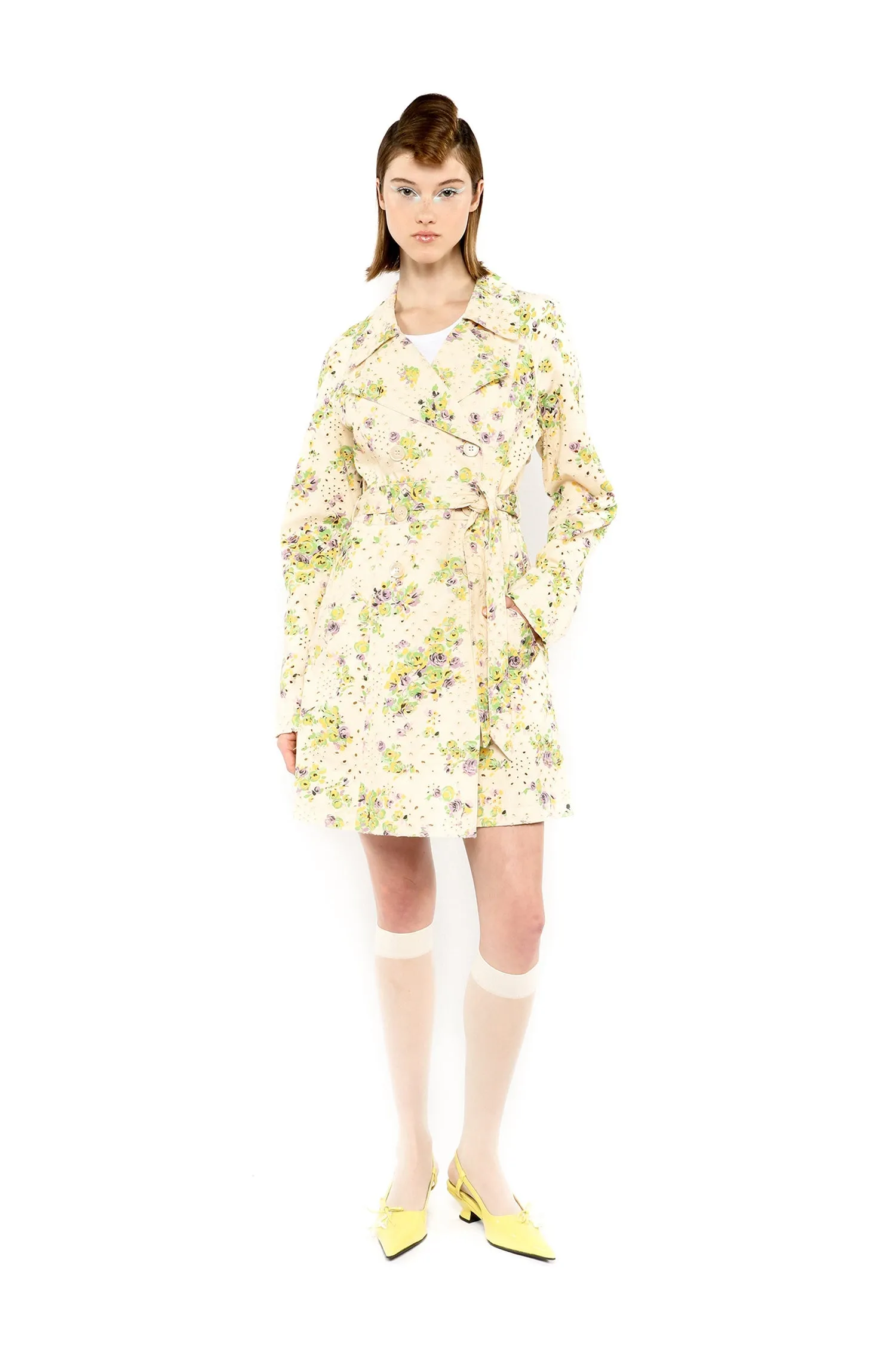 Rosies Posies Eyelet Trench Coat Annasui