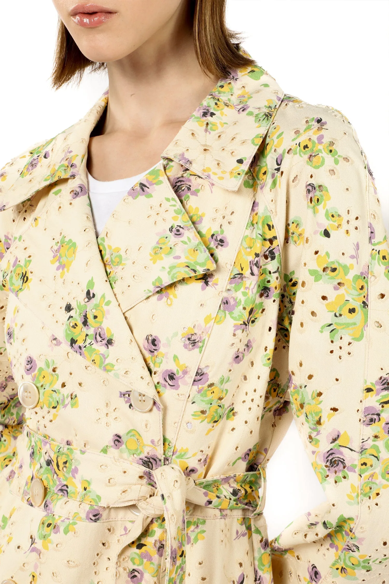 Rosies Posies Eyelet Trench Coat Annasui