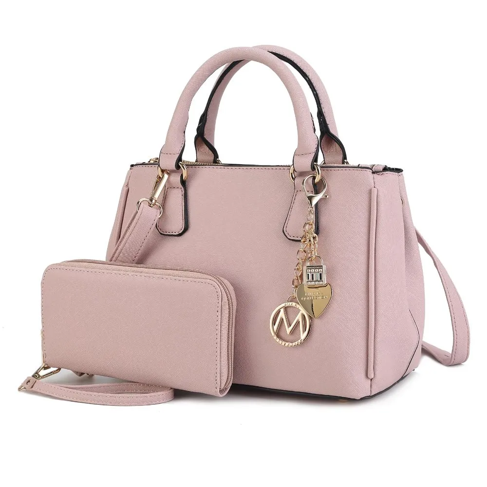 Ruth Vegan Leather Womens Satchel Bag with Wallet  2 pieces