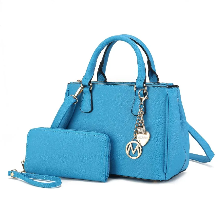 Ruth Vegan Leather Womens Satchel Bag with Wallet  2 pieces