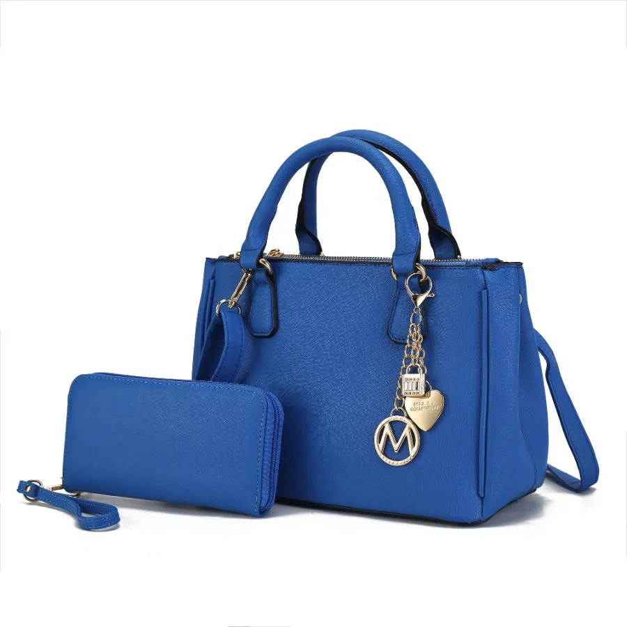 Ruth Vegan Leather Womens Satchel Bag with Wallet  2 pieces