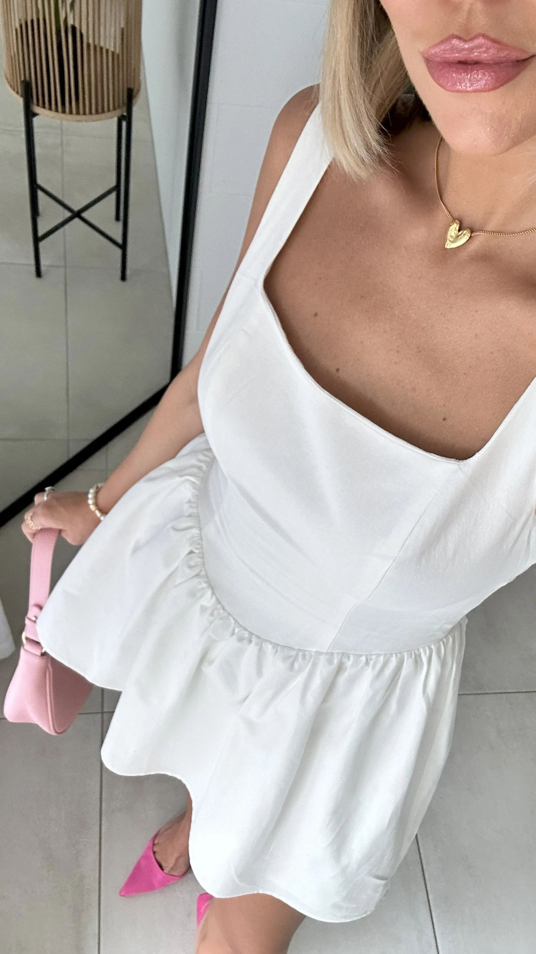 Sadzi Mini Dress - White Billy J