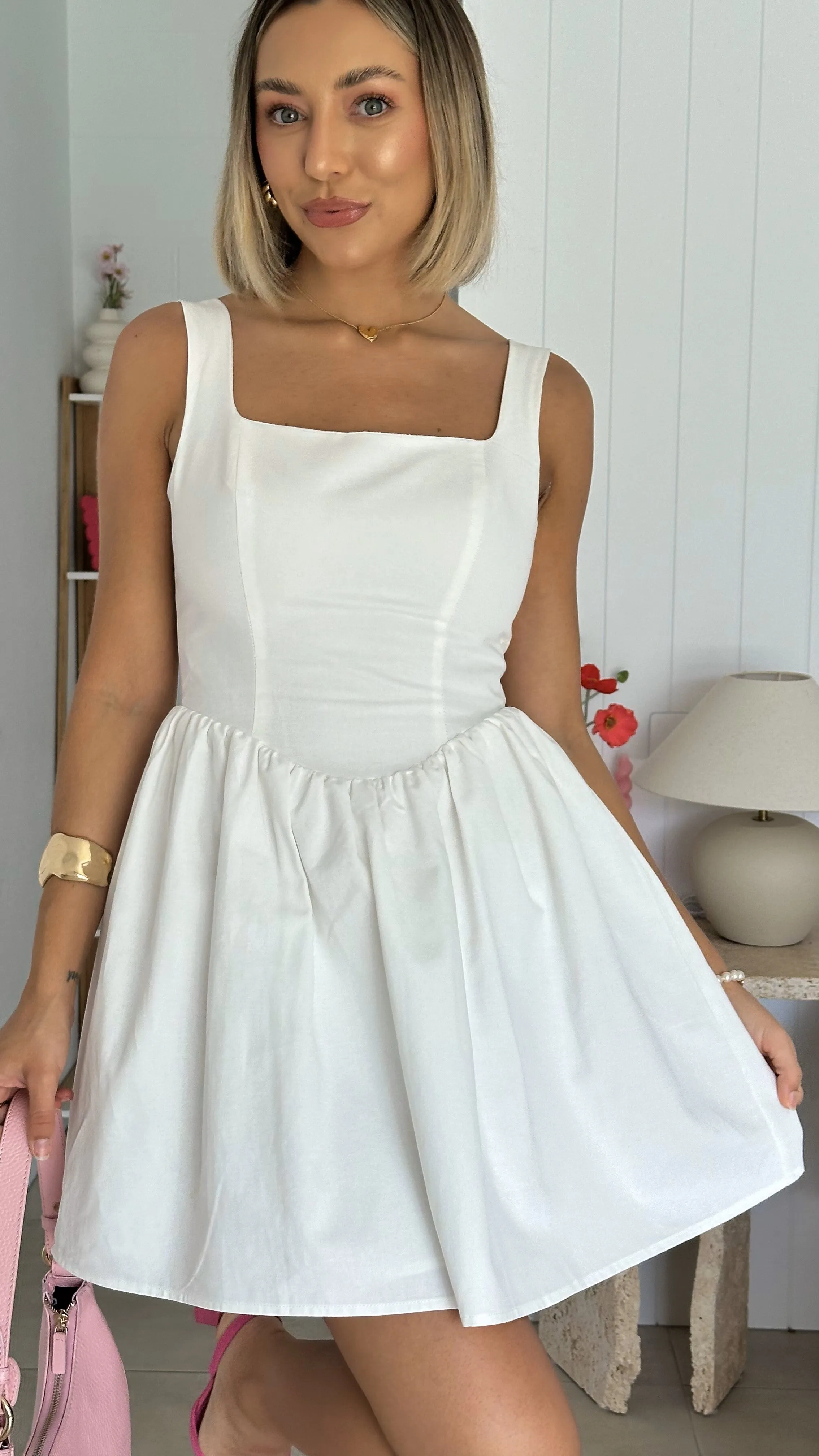 Sadzi Mini Dress - White Billy J