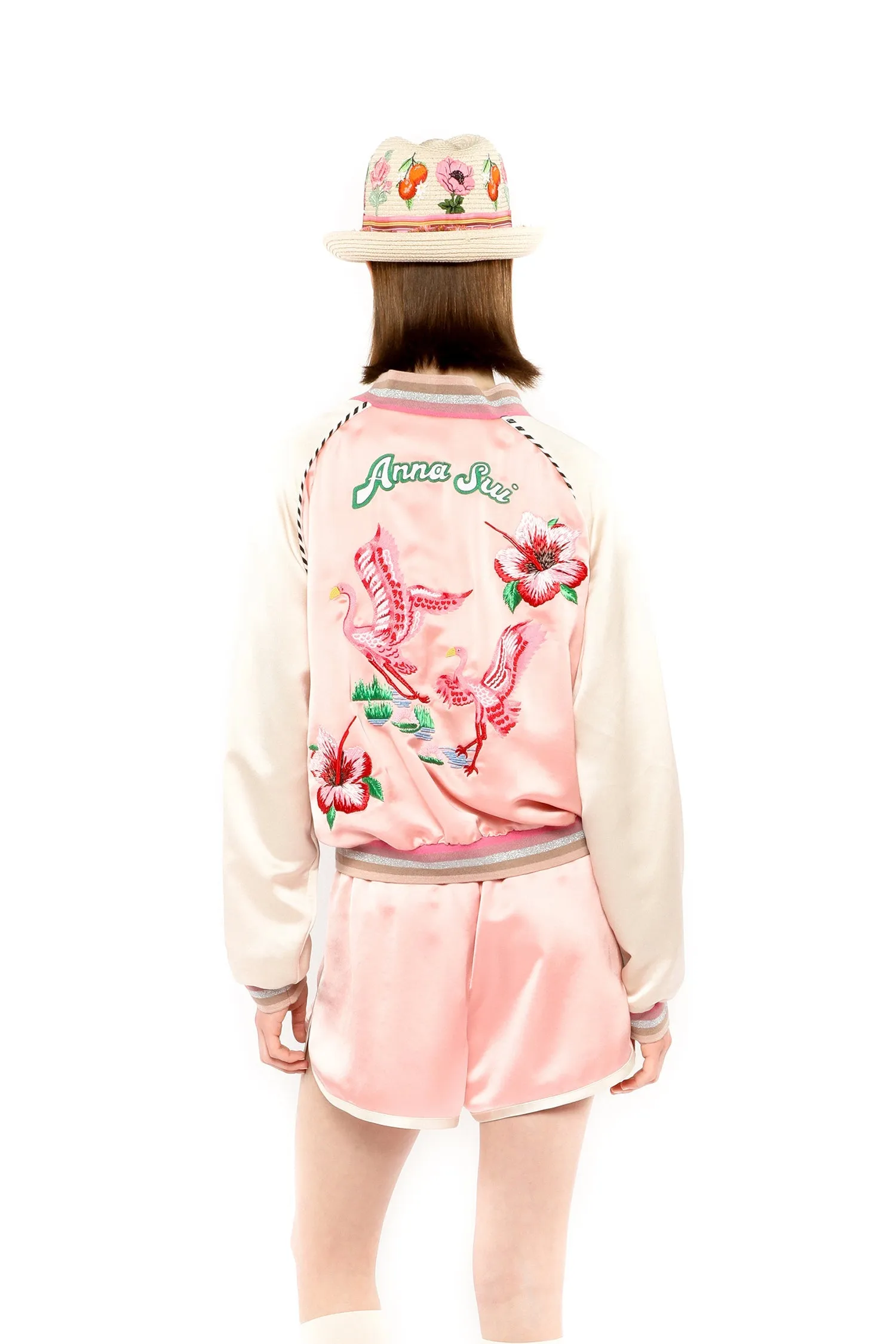 Satin Embroidered Souvenir Jacket Annasui