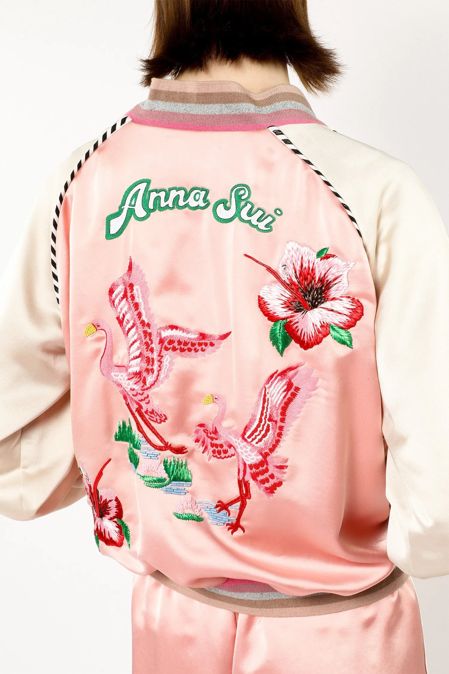 Satin Embroidered Souvenir Jacket Annasui