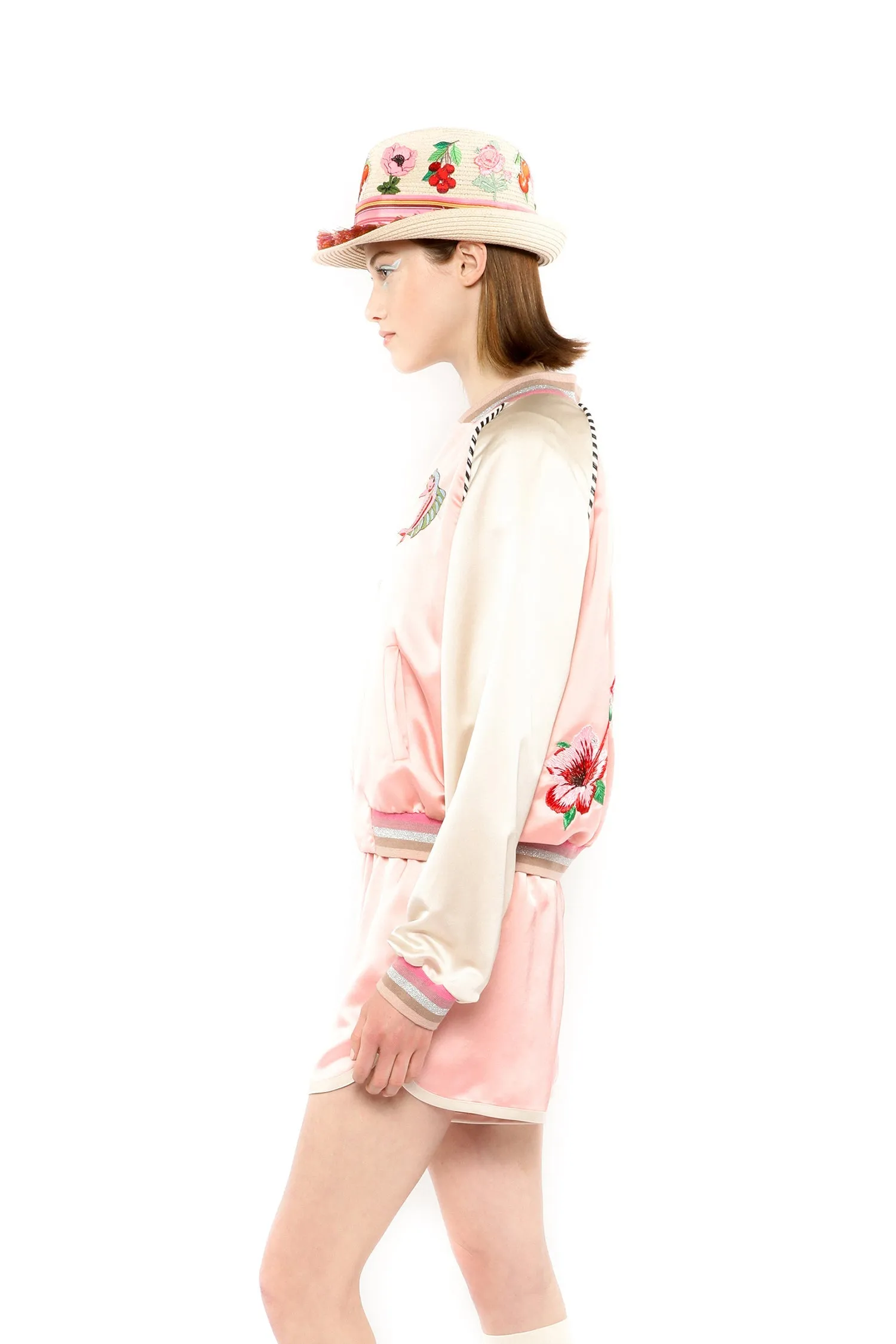 Satin Embroidered Souvenir Jacket Annasui