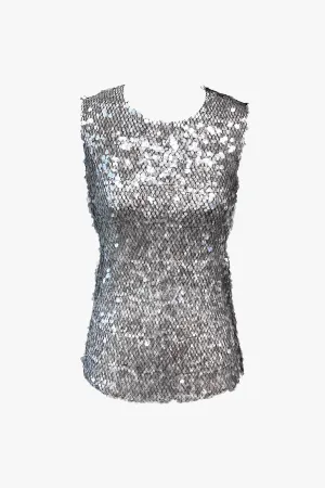 Sea Nymph Sequins Sleeveless Top Annasui