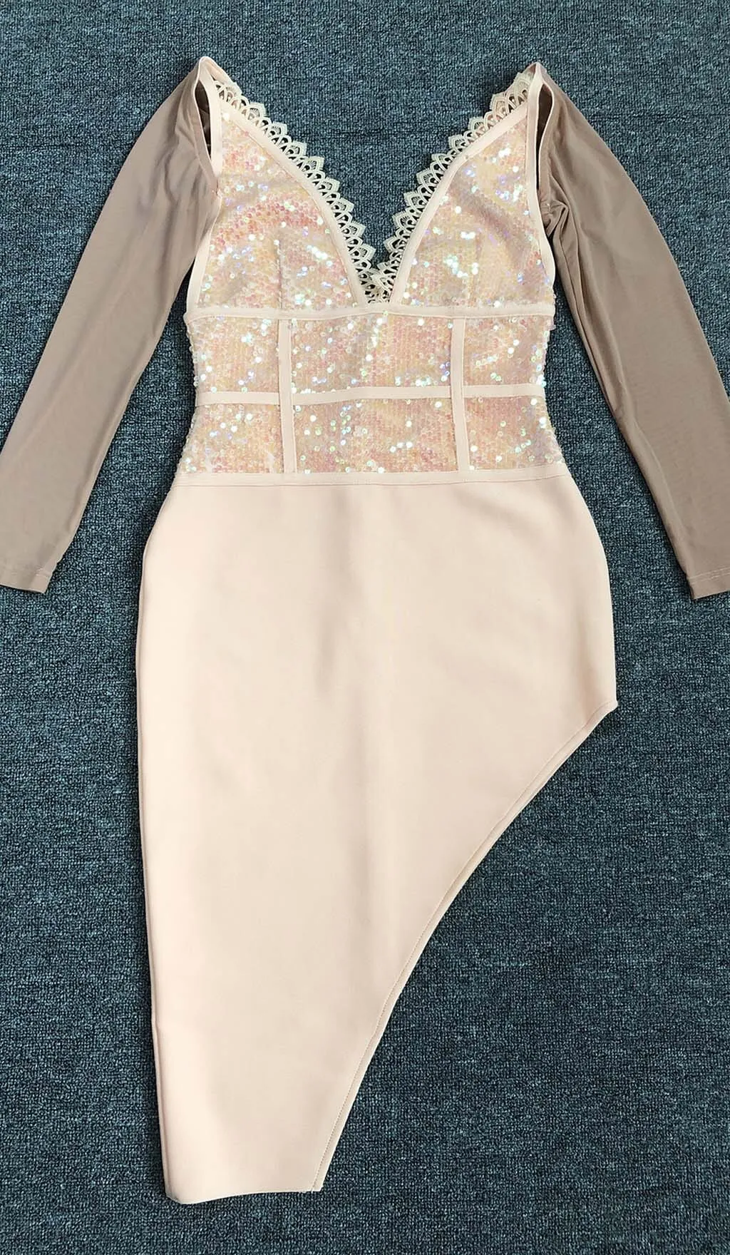 SEQUIN IRREGULAR MIDI DRESS IN PINK Gloria Lanvin