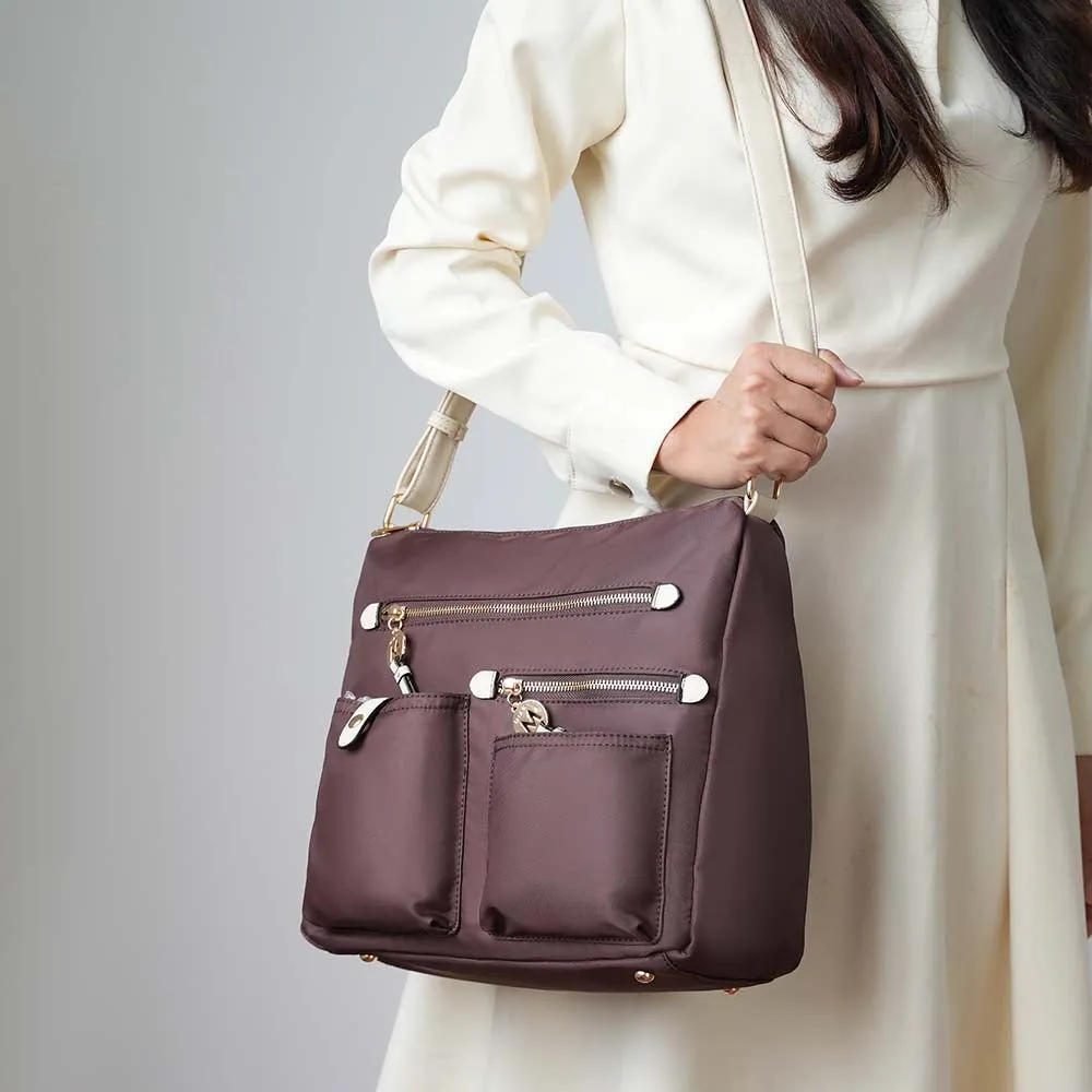 Serena Color-Block Nylon Womens Shoulder Bag