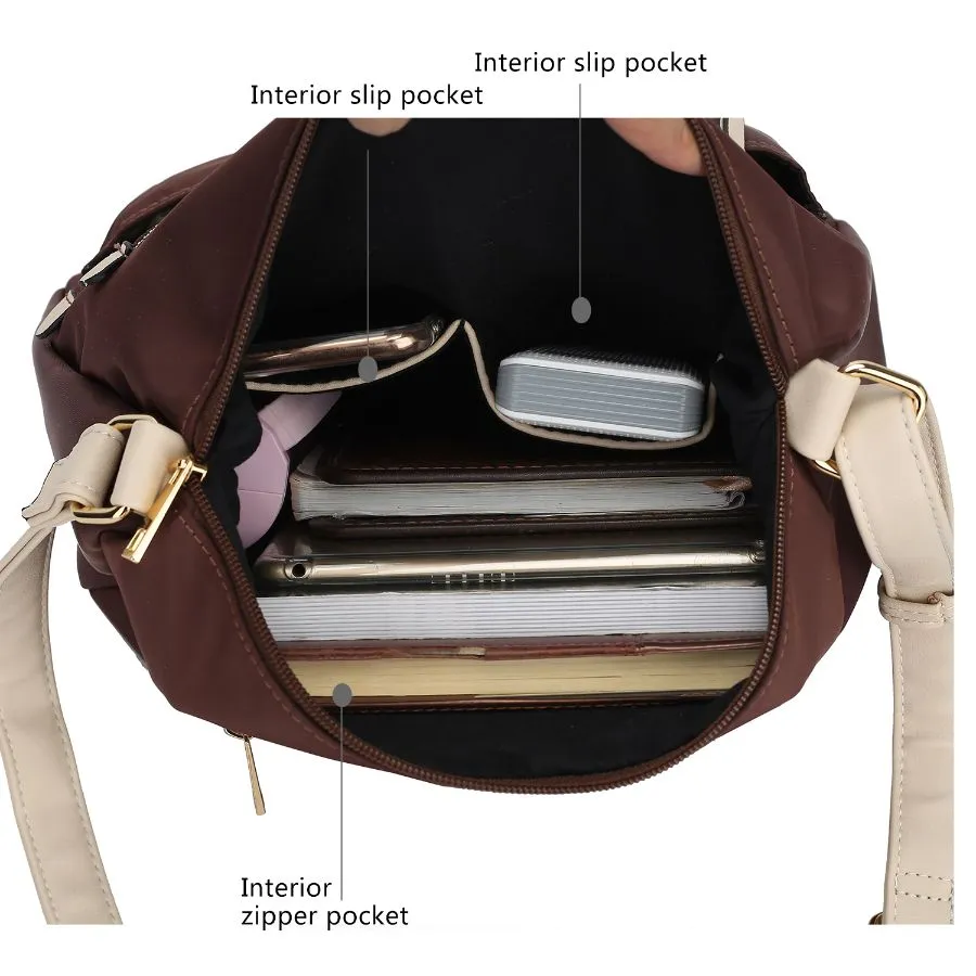 Serena Color-Block Nylon Womens Shoulder Bag