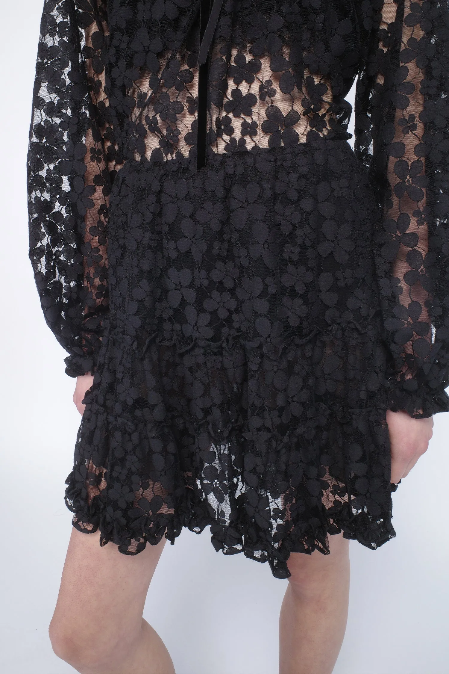 Shadow Blossom Tulle Tiered Petticoat Skirt Annasui