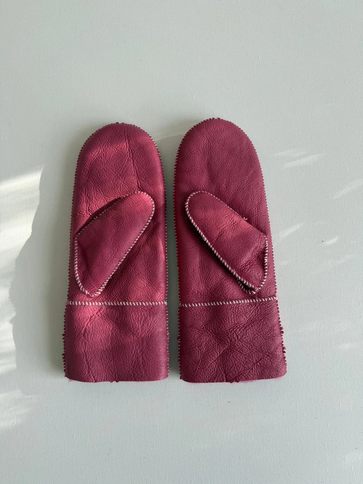 Shearling Mittens (Pink)