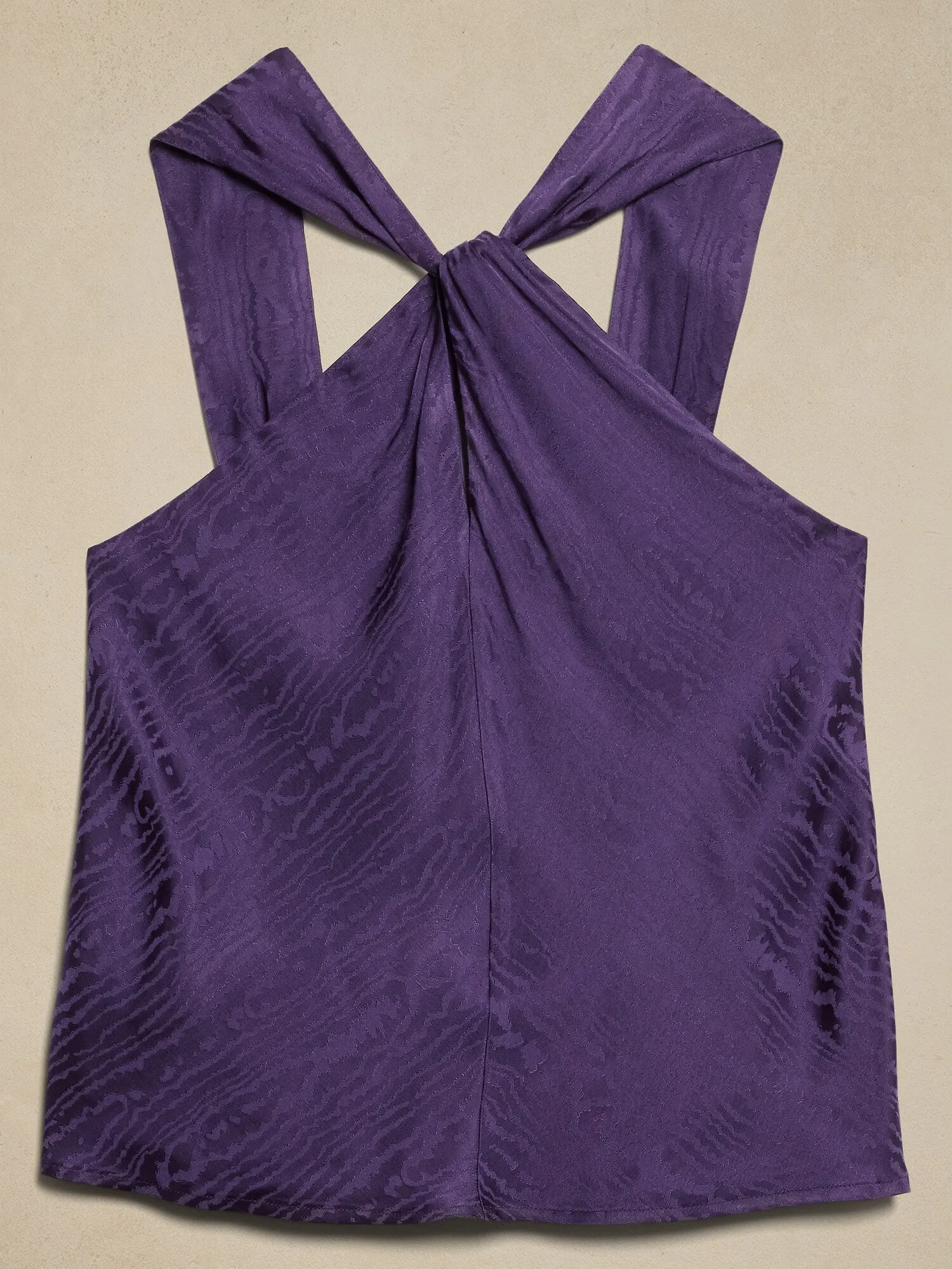 Silky Twist-Front Halter Blouse Banana Republic