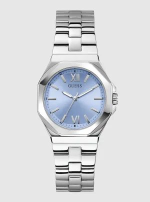 Silver Blue Dial Empress Watch Guess