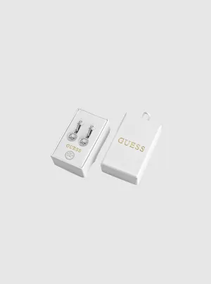 Silver Circle Crystal Earrings Guess