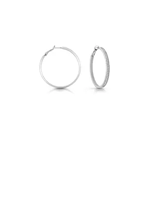 Silver Colour My Day Hoop Earrings Guess