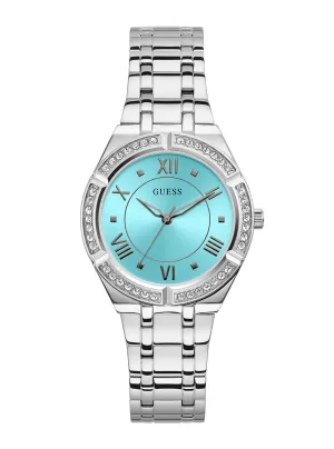 Silver Cosmo Aqua Crystal Watch Guess