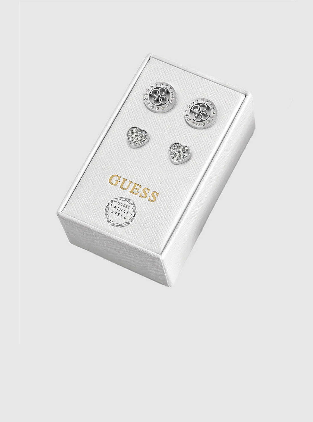 Silver Crystal Stud 2 Piece Set Guess