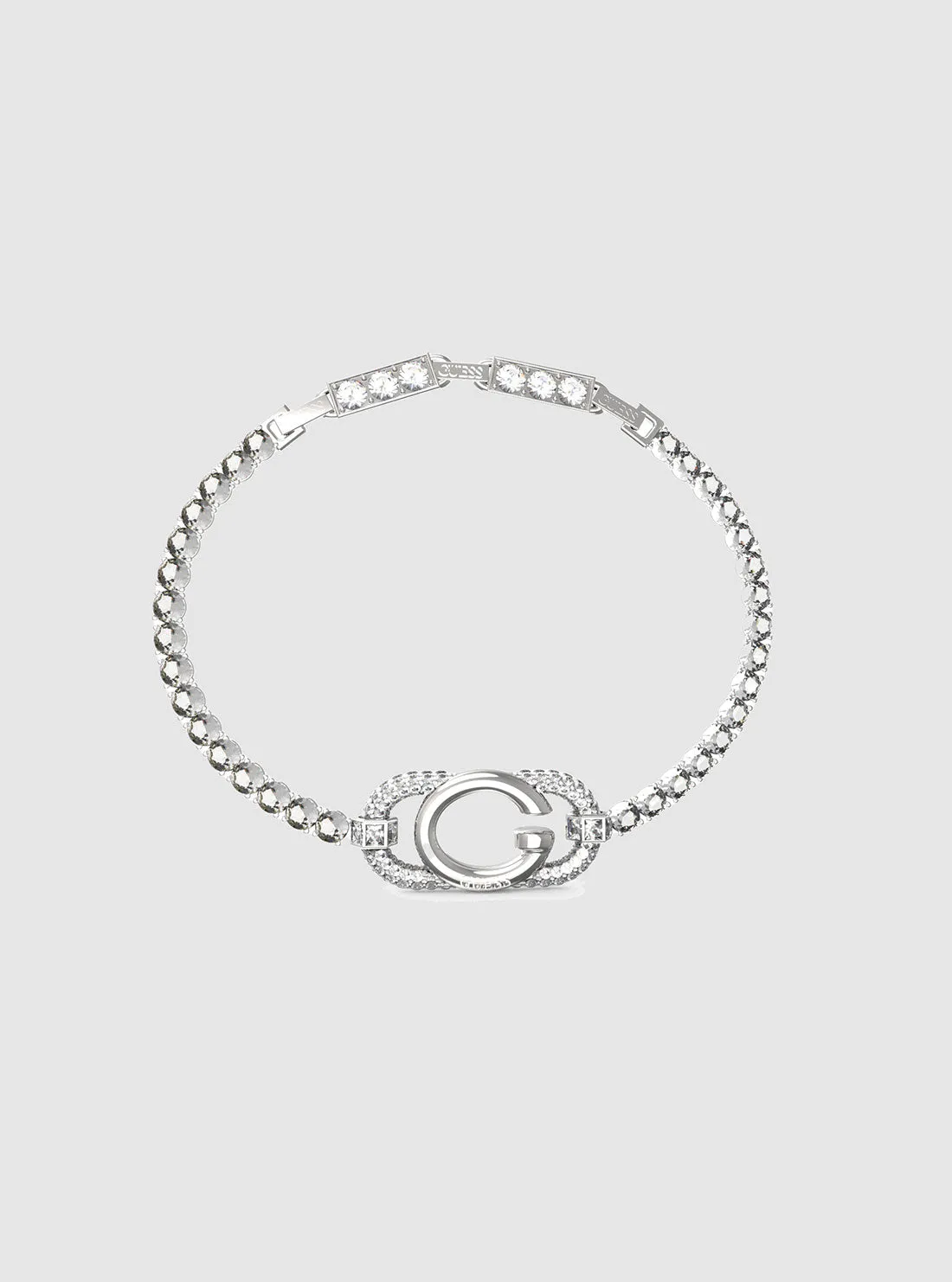 Silver G Logo Crystals Tennis Bracelet Guess