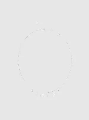 Silver Love Flowers Necklace Guess