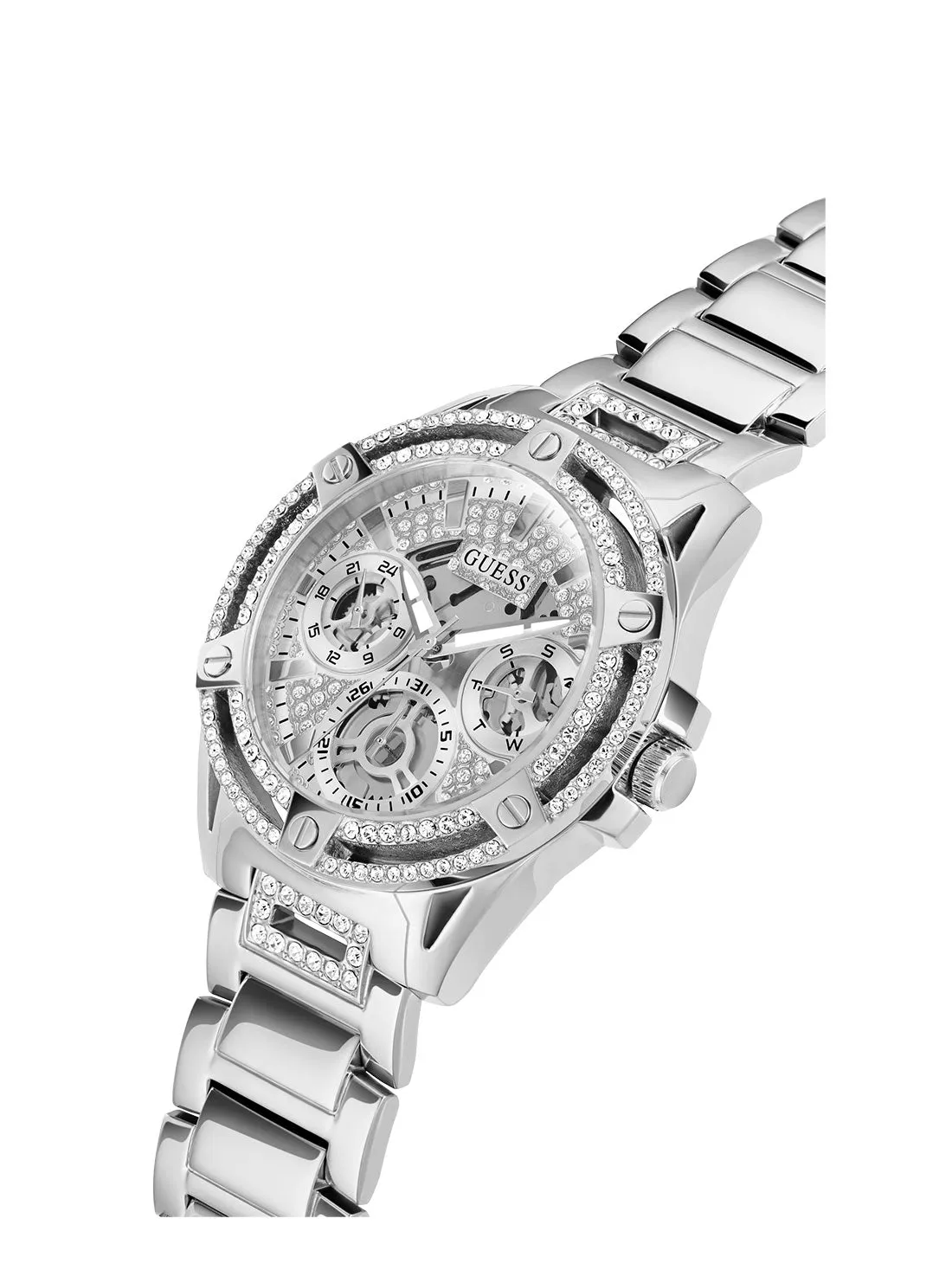 Silver Queen Crystal Watch Guess
