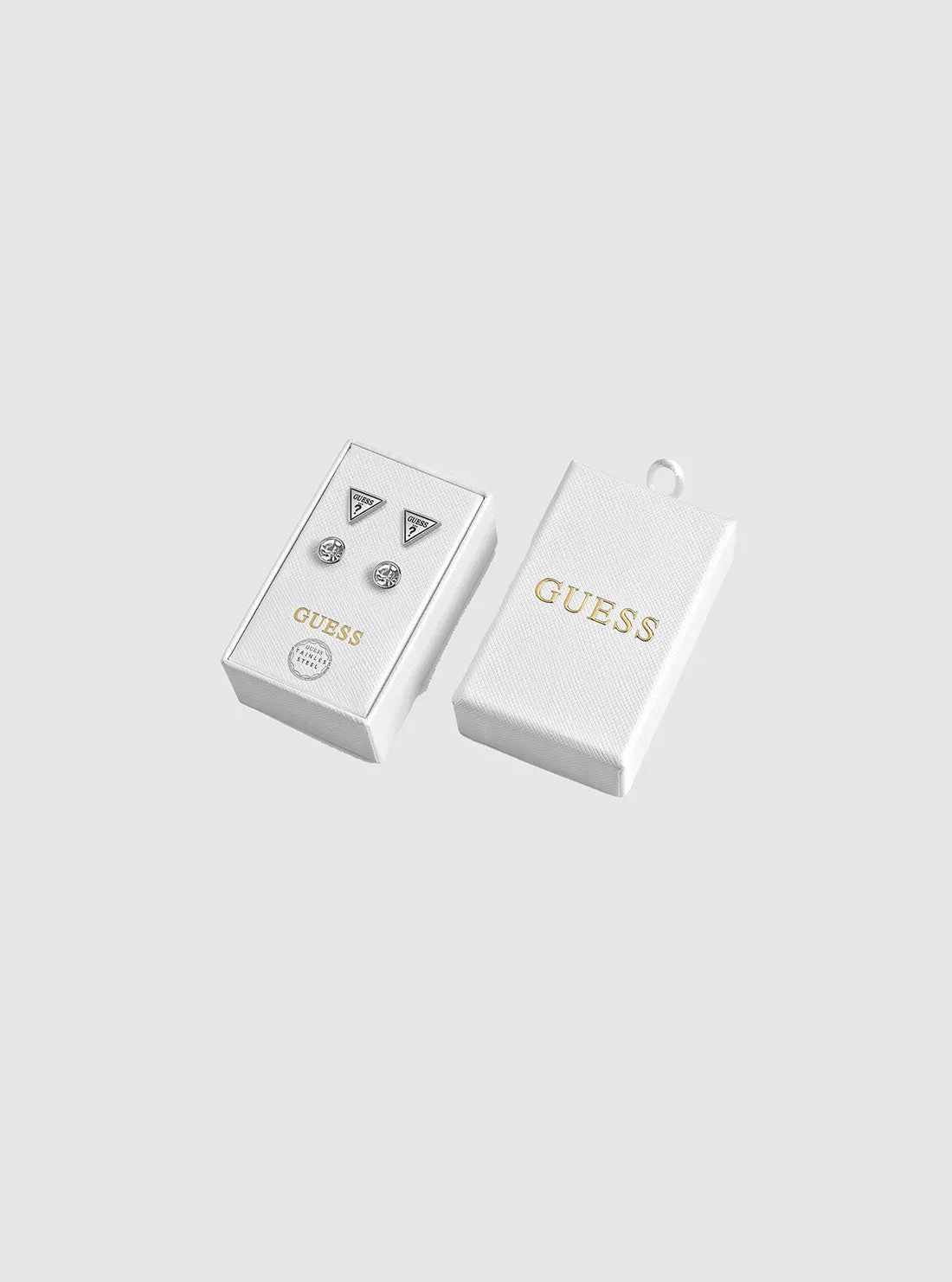 Silver Triangle Stud Earrings Guess