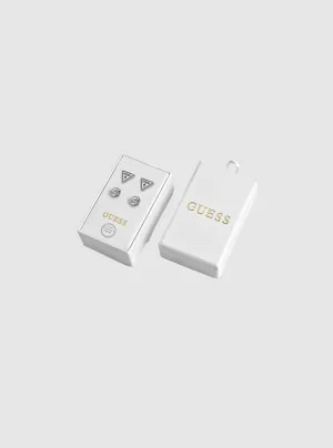 Silver Triangle Stud Earrings Guess