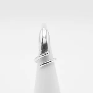Sleek Silver Nail Ring