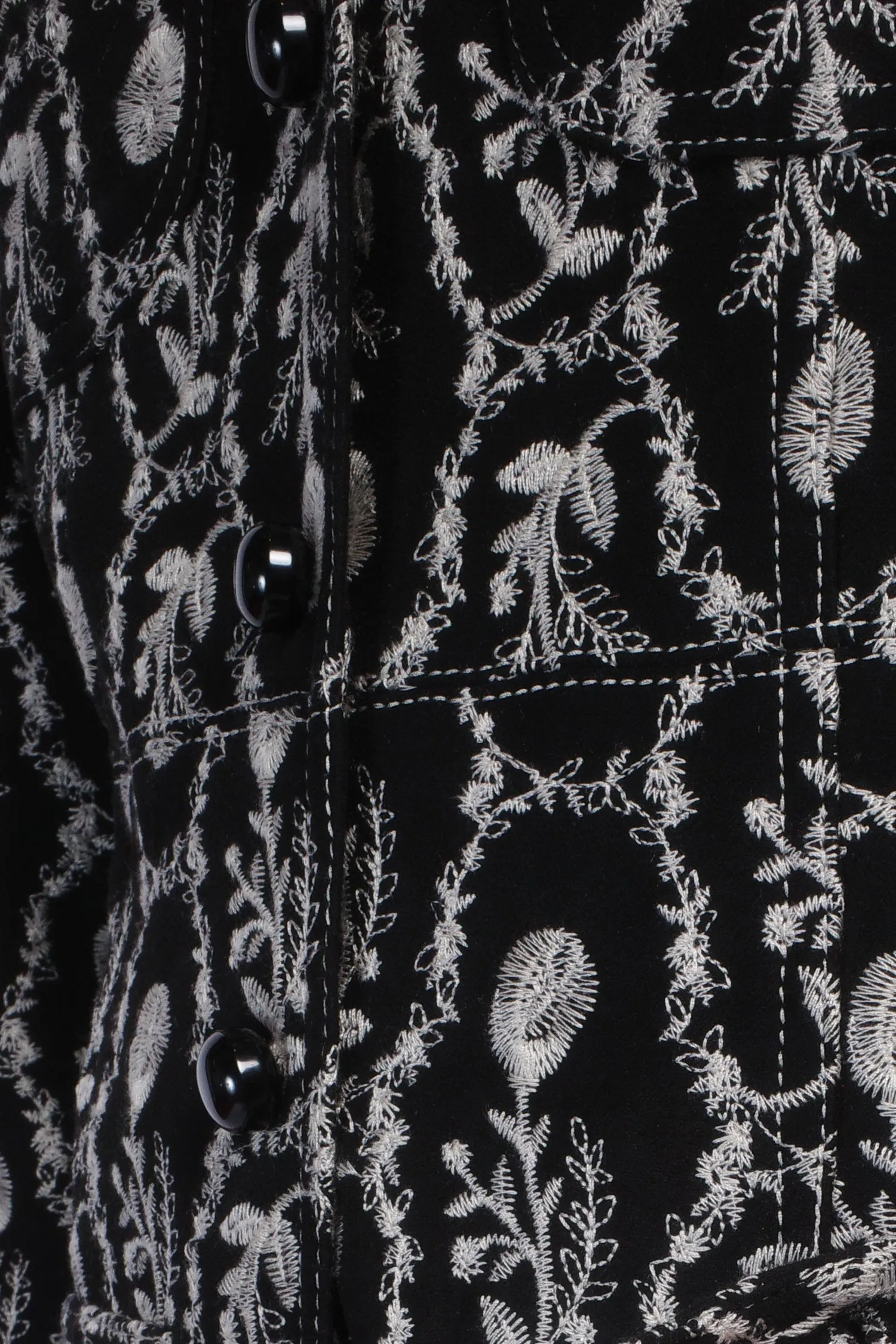 Sleeping Beauty Embroidered Faux Suede Long Coat Annasui