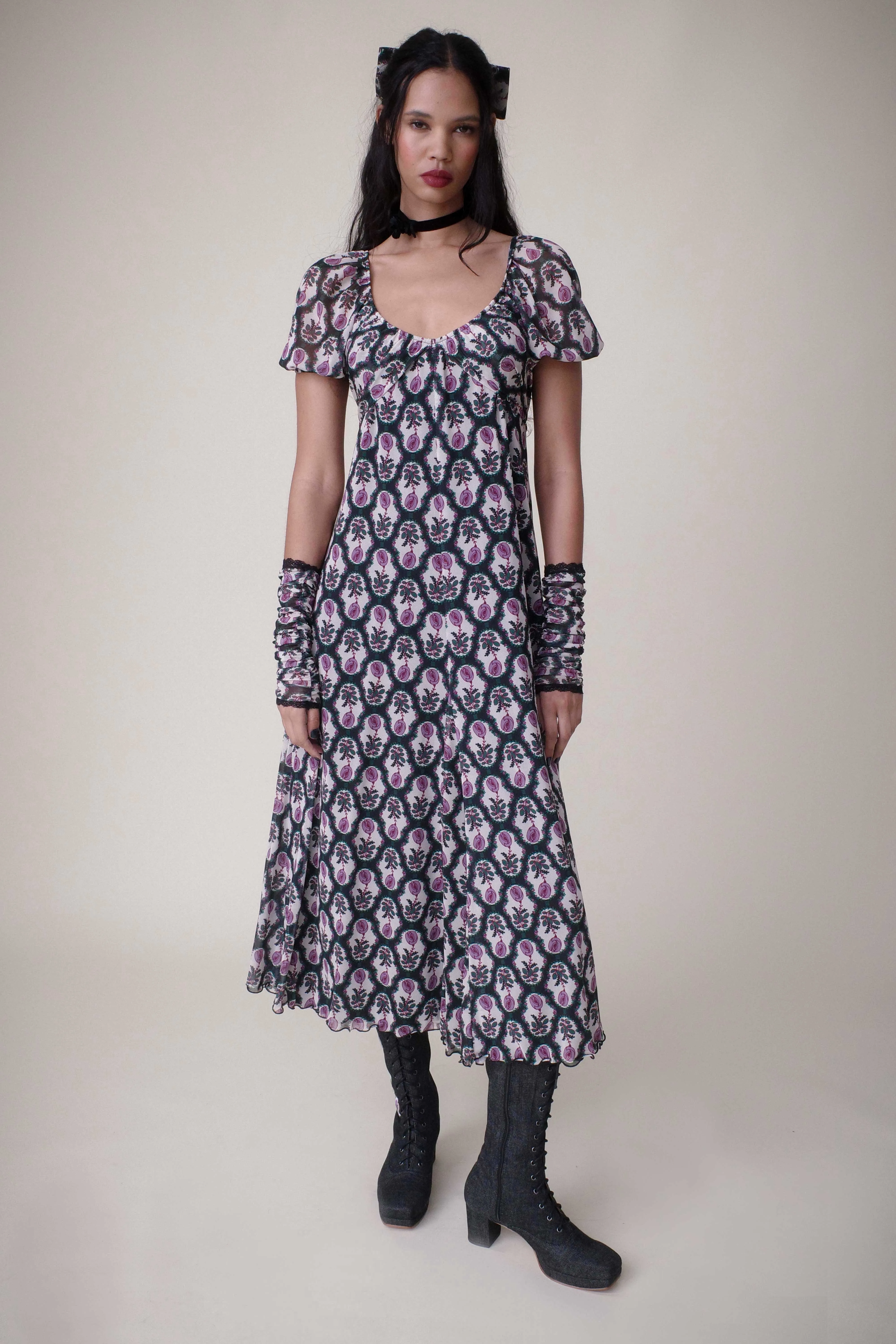 Sleeping Beauty Mesh Bow Dress Annasui
