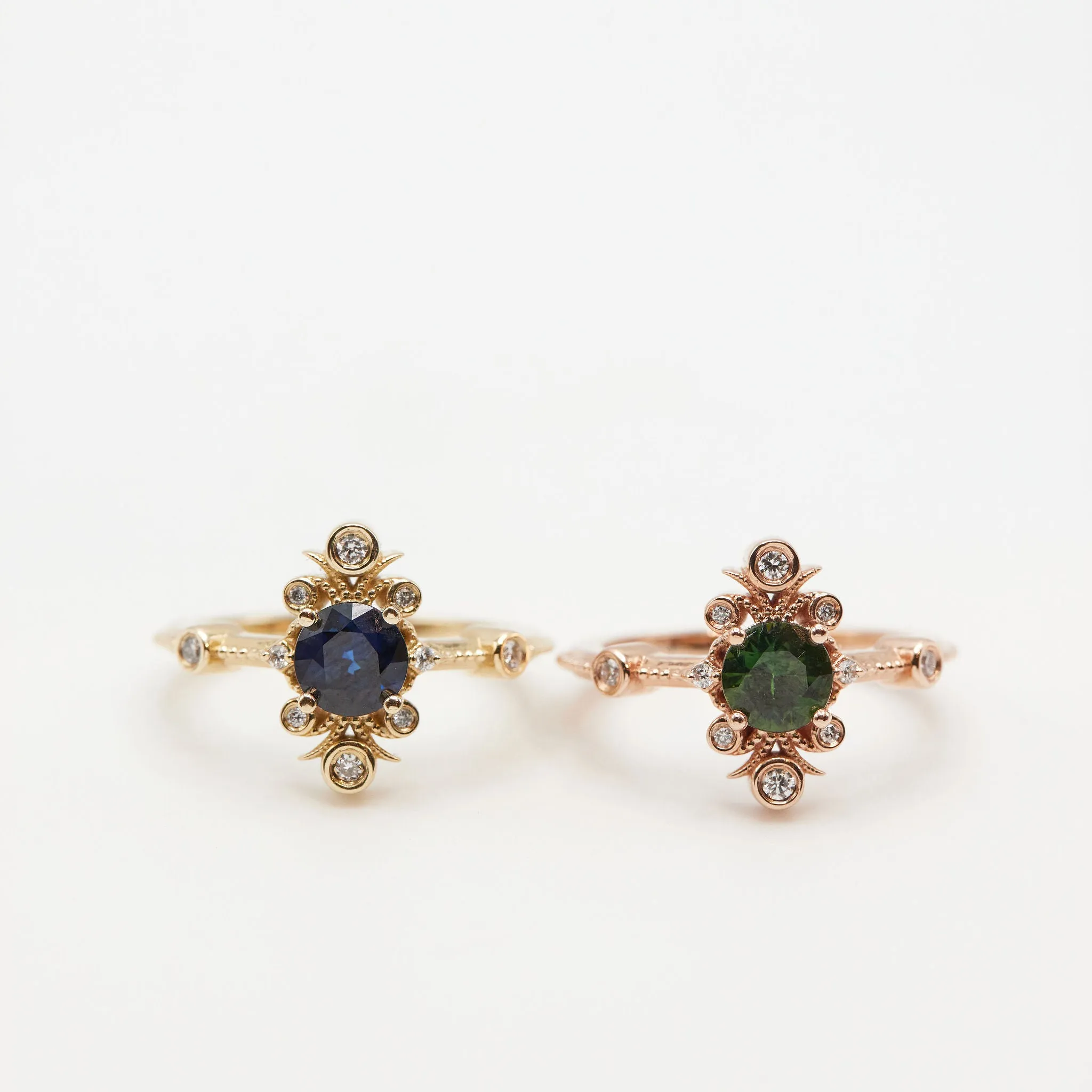Sophia Ring - Green Sapphire   14K Rose Gold