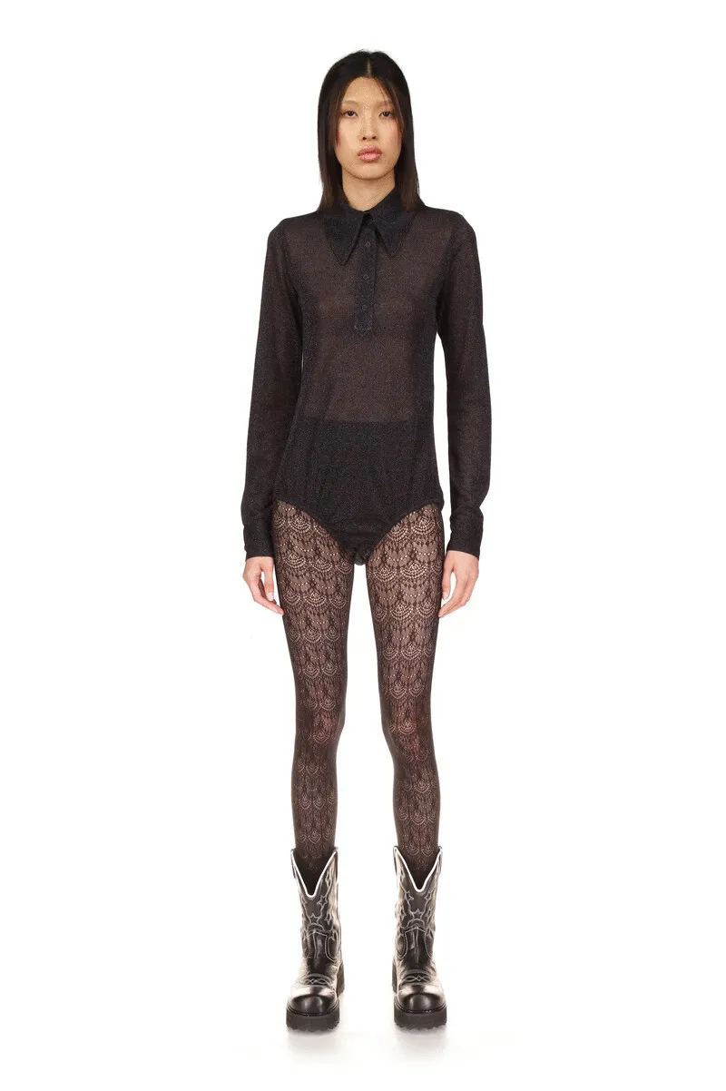 Sparkling Mesh Bodysuit Annasui