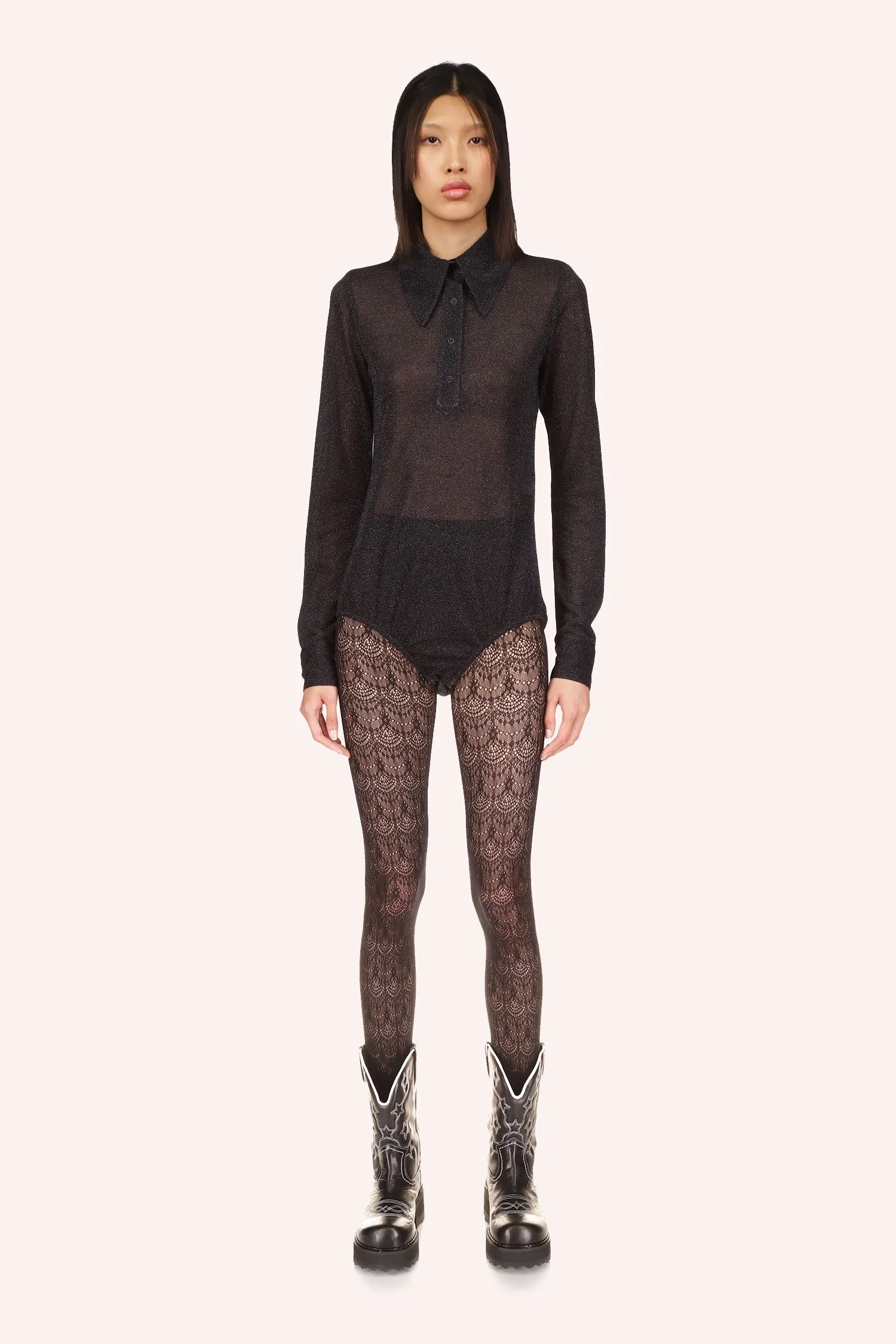 Sparkling Mesh Bodysuit Annasui