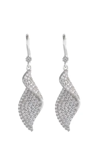SPRIAL LONG ZIRCON EARRINGS Gloria Lanvin
