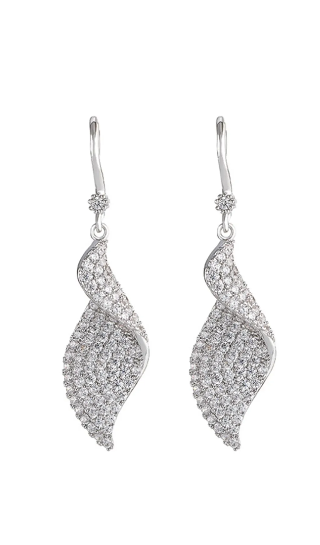 SPRIAL LONG ZIRCON EARRINGS Gloria Lanvin
