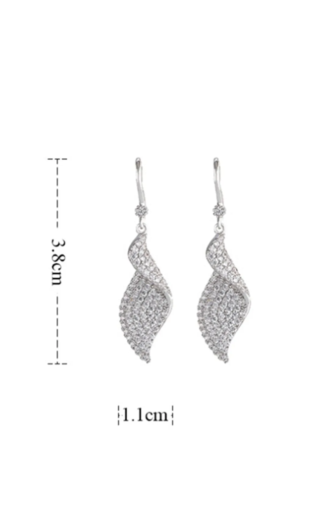 SPRIAL LONG ZIRCON EARRINGS Gloria Lanvin