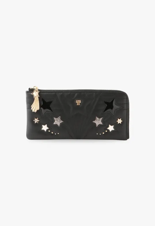 Starstruck Half-Zip Wallet-Black Annasui