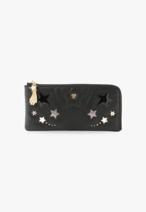 Starstruck Half-Zip Wallet-Black Annasui