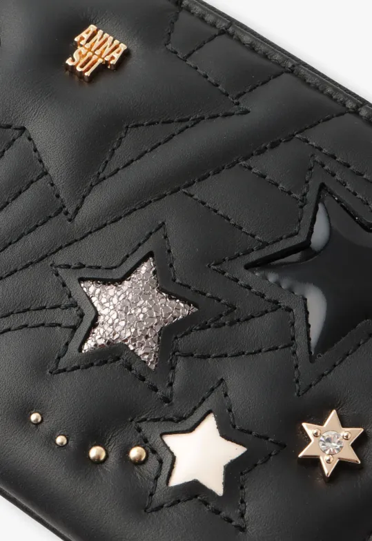Starstruck Half-Zip Wallet-Black Annasui
