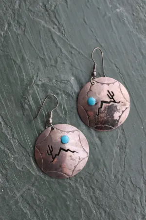 sterling landsape earrings 1919 Vintage
