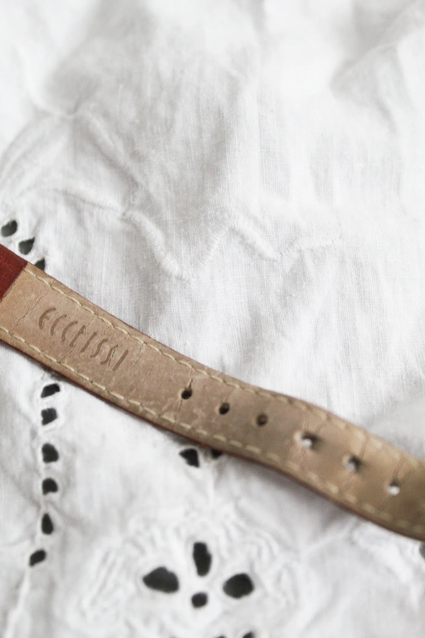 sterling silver & leather band vintage watch 1919 Vintage