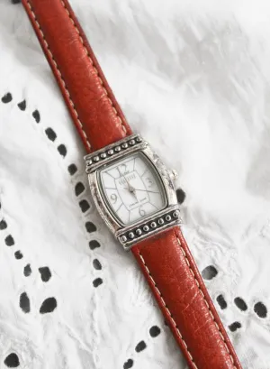 sterling silver & leather band vintage watch 1919 Vintage