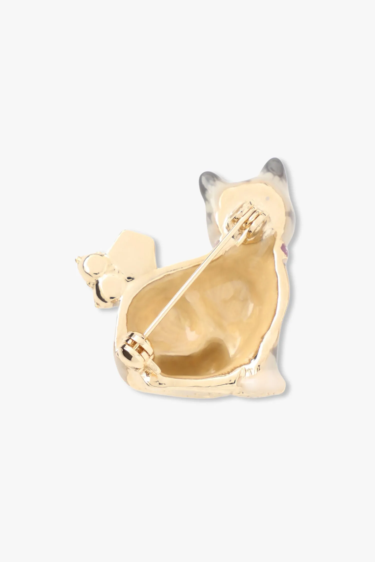 Striped Cat Brooch - Grey Multi Annasui