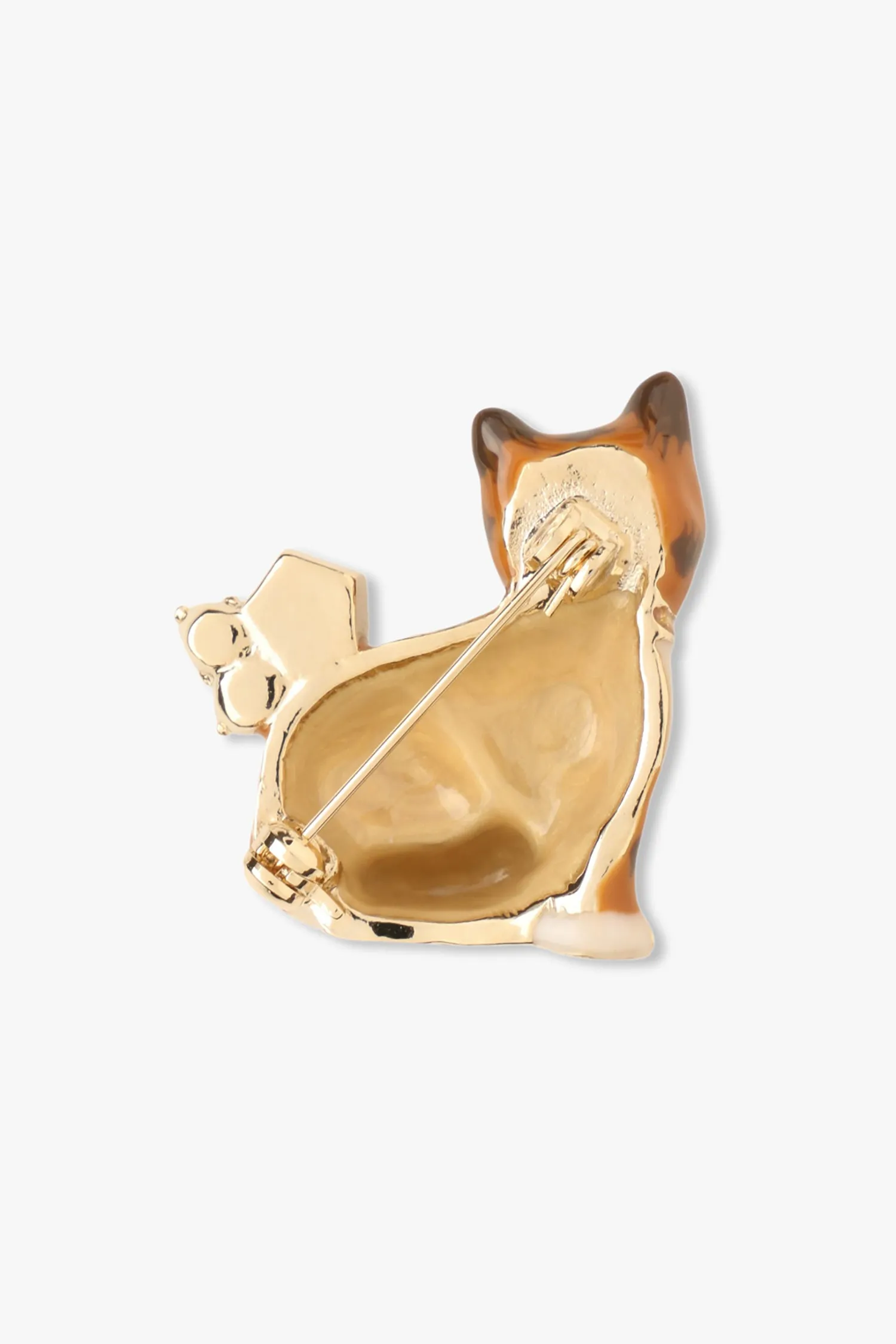 Striped Cat Brooch - Orange Multi Annasui