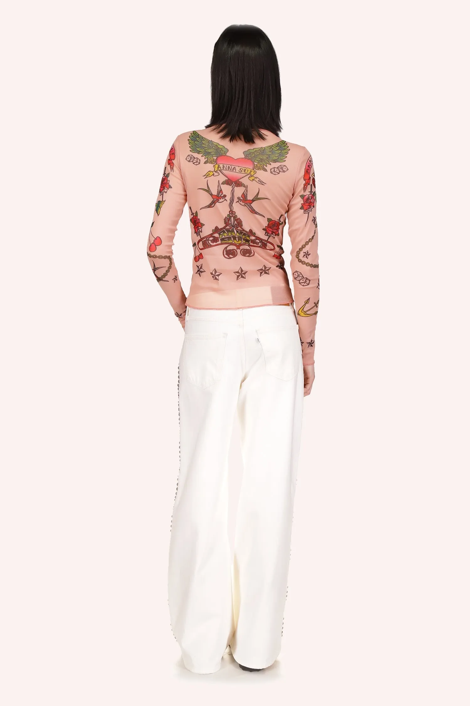 Studded Wide Leg Jeans Annasui