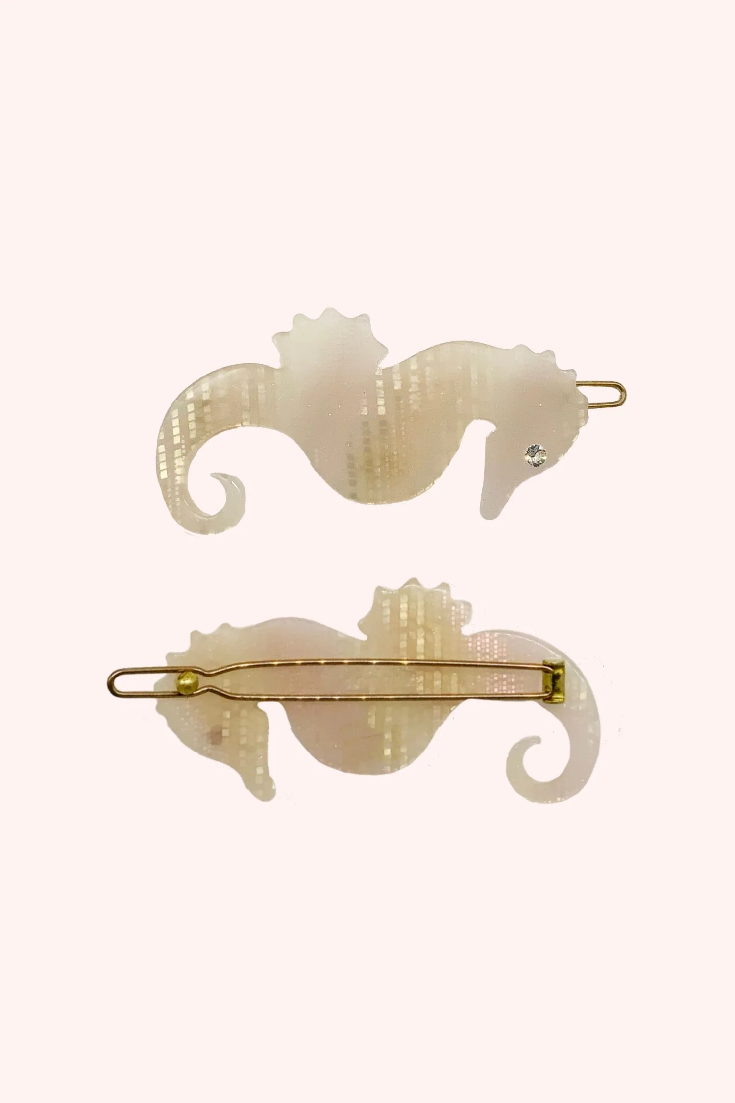 Sweet Seahorse Hair Pin Pink Glitz Annasui