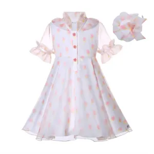 The Blush Petal Daydream Dress In White/pink