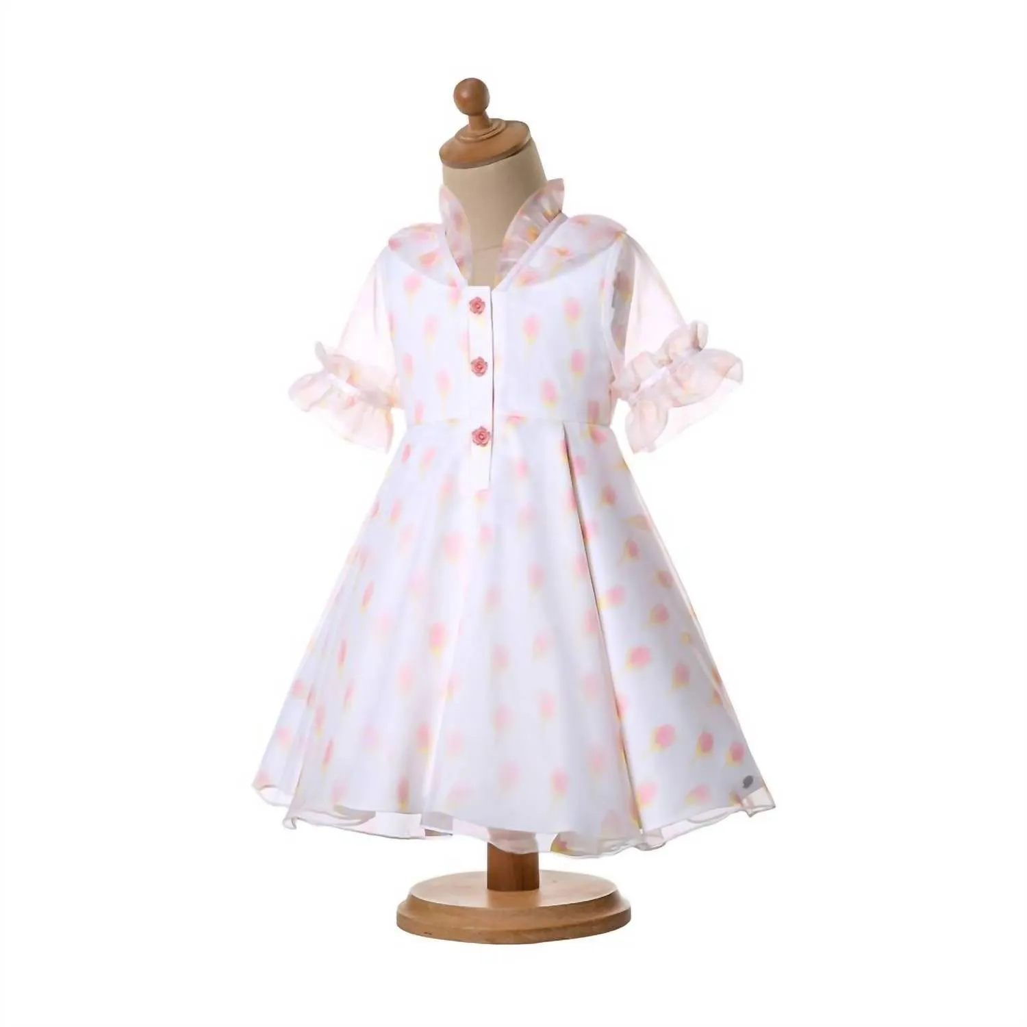 The Blush Petal Daydream Dress In White/pink