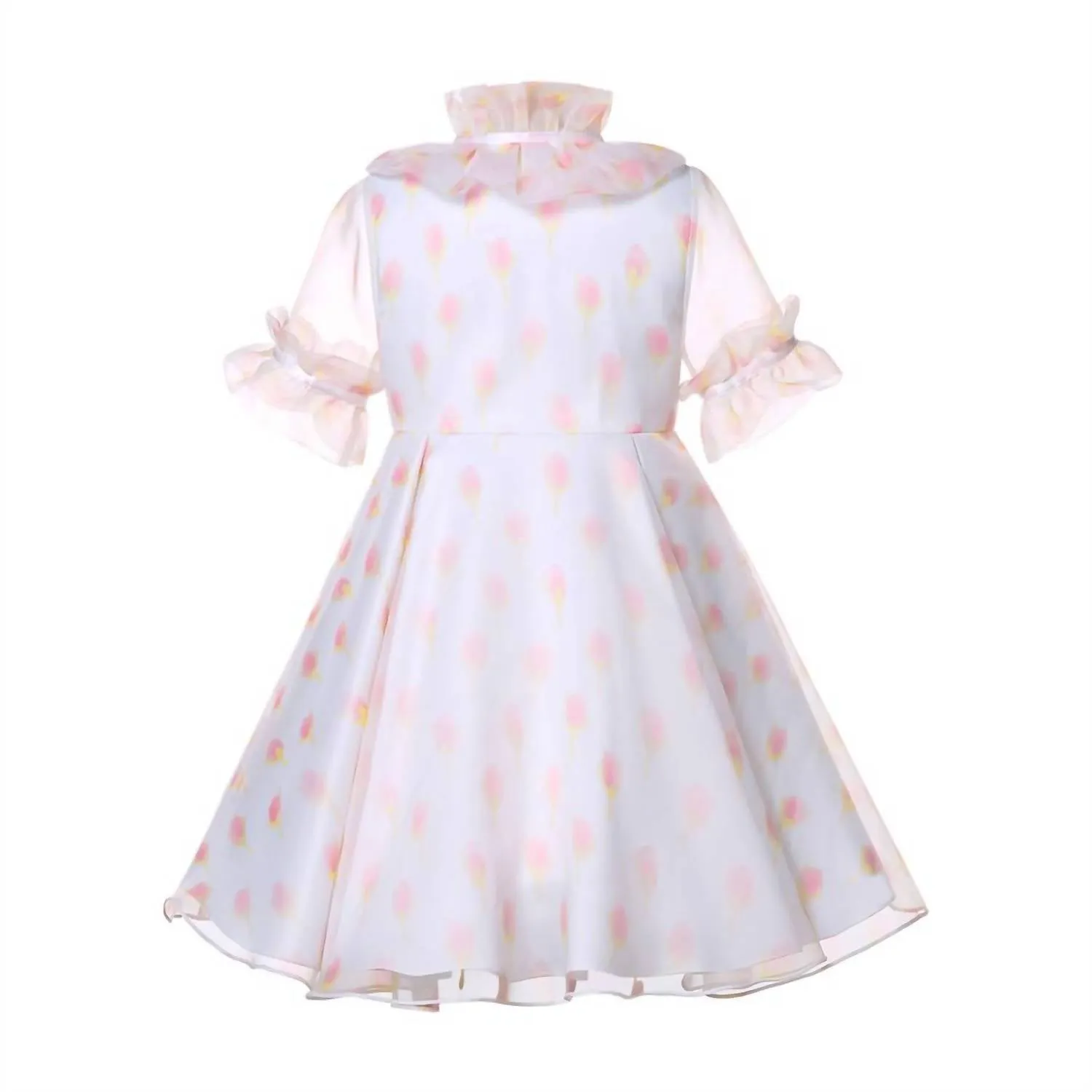 The Blush Petal Daydream Dress In White/pink