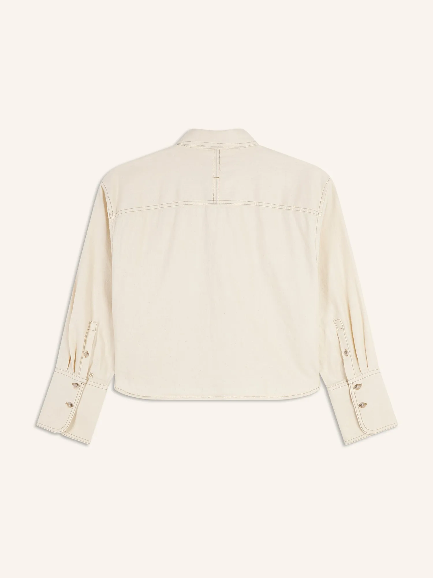 The Boxy Crop Denim Shirt Banana Republic